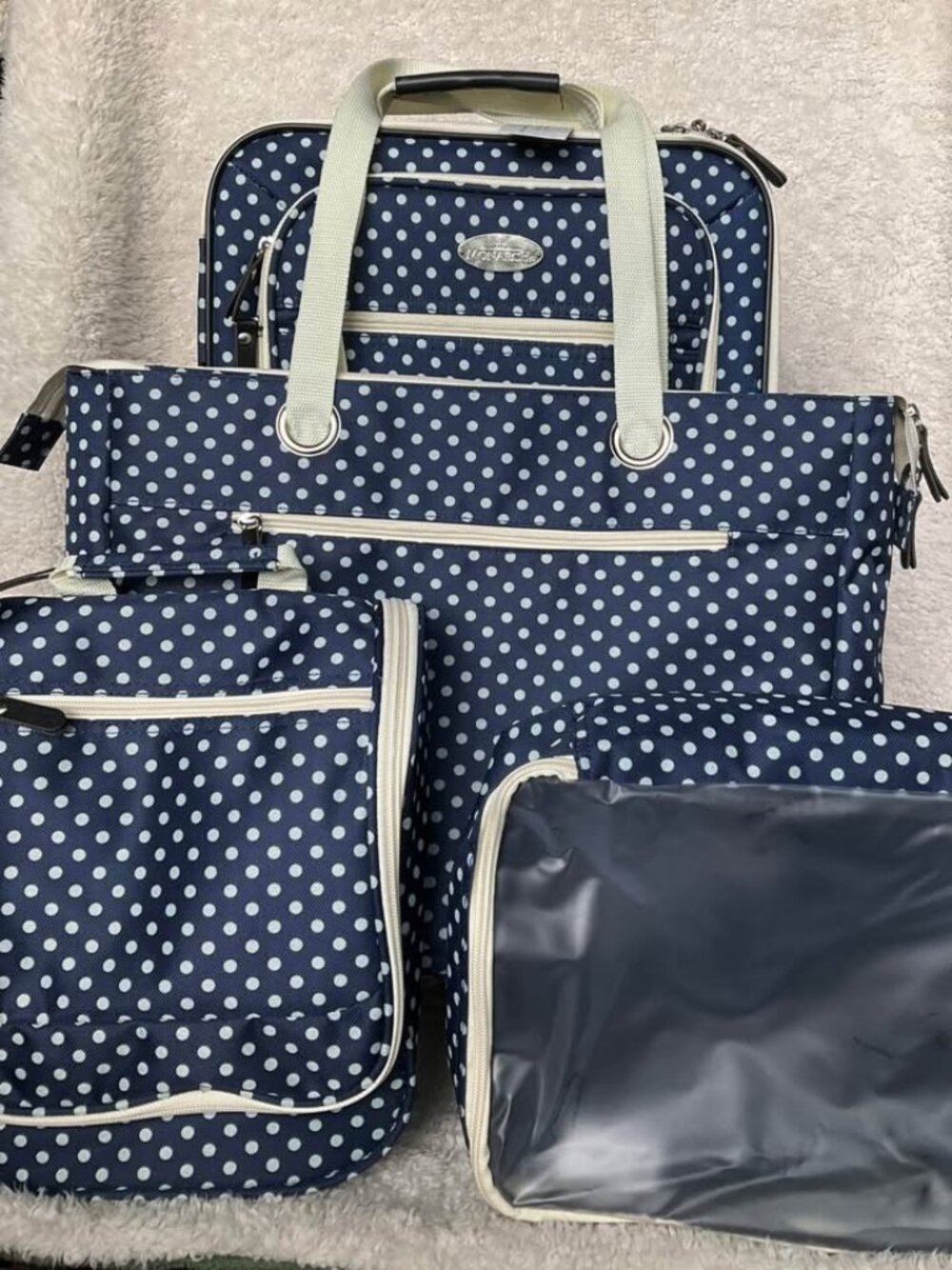 Monarch 4-piece polka dot luggage set